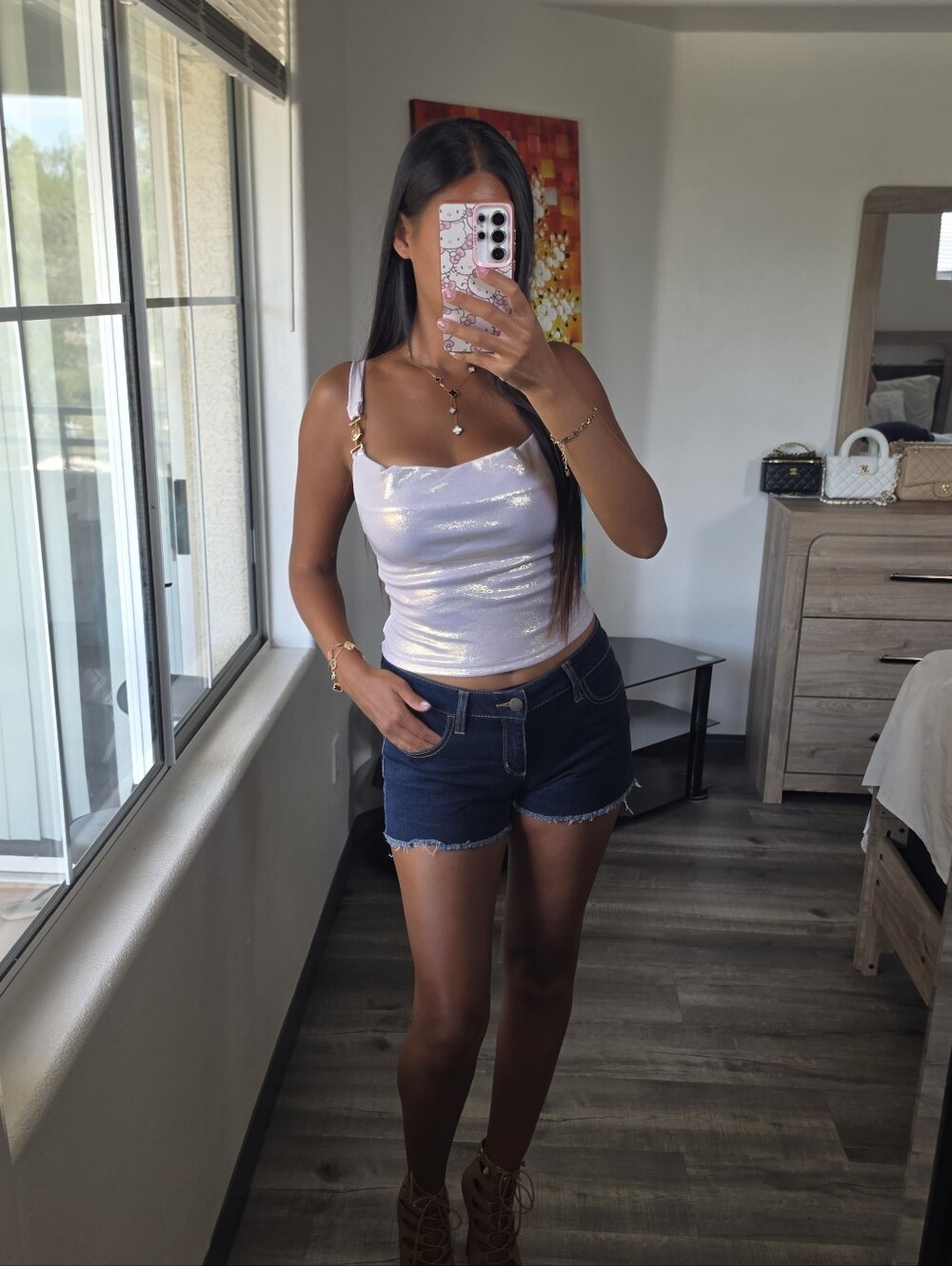 Dark Blue Denim Cutoff Shorts